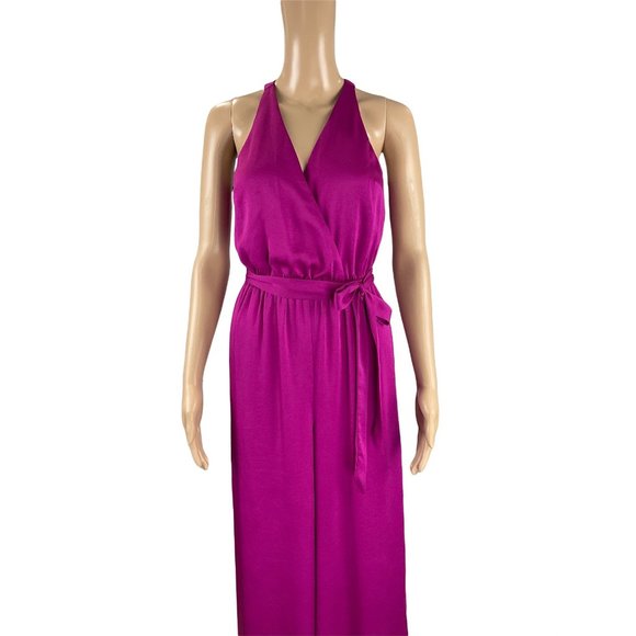 EXPRESS SLEEVELESS  SATIN JUMPSUIT - Picture 3 of 6
